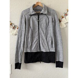 Lululemon Nice Asana Jacket Herringbone Black Gray Luon Yoga Outdoor Active 4